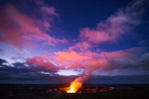 Low volcano eruption