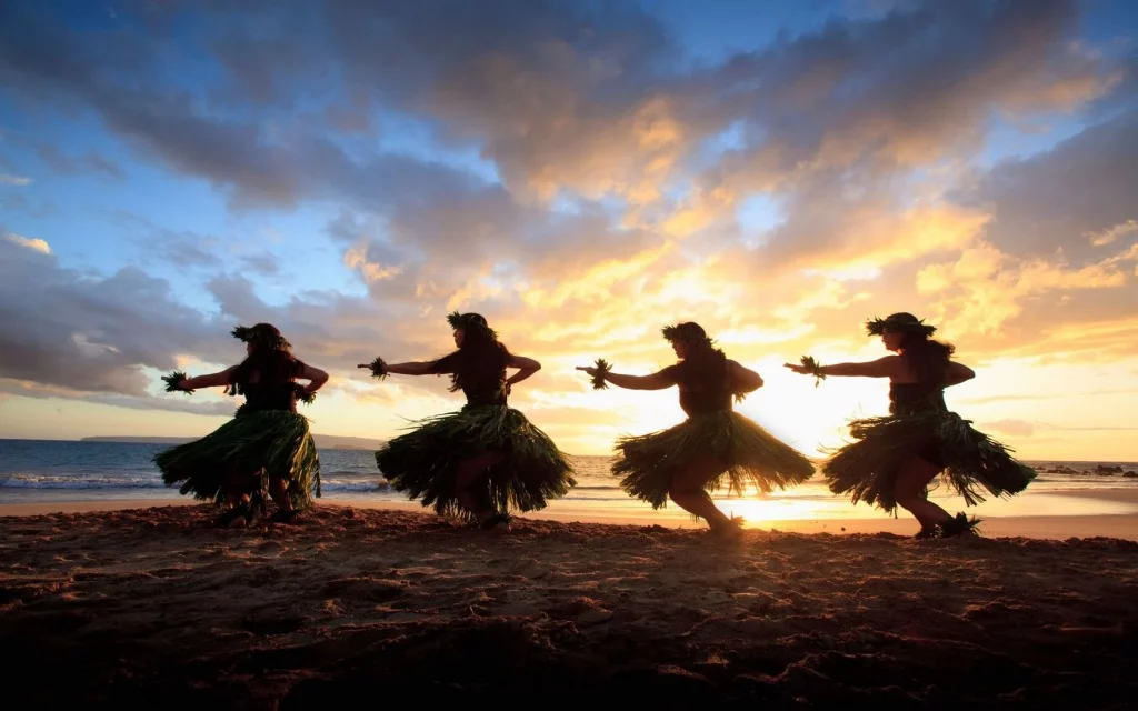 Hula Dancers on lava